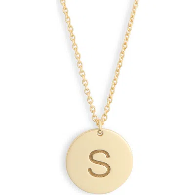 Meshmerise Initial Disc Pendant Necklace In Gold