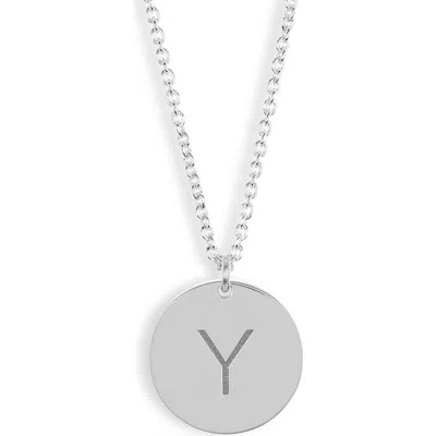 Meshmerise Initial Disc Pendant Necklace In Metallic