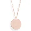 Meshmerise Initial Disc Pendant Necklace In Rose-i