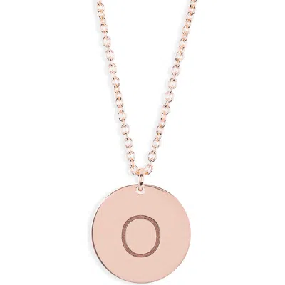 Meshmerise Initial Disc Pendant Necklace In Rose-o