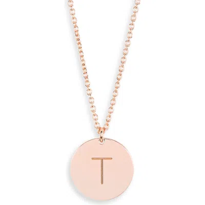 Meshmerise Initial Disc Pendant Necklace In Pink