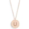 Meshmerise Initial Disc Pendant Necklace In Rose-u