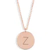 Meshmerise Initial Disc Pendant Necklace In Rose-z
