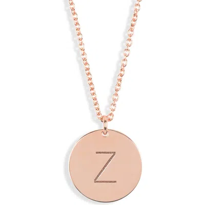 Meshmerise Initial Disc Pendant Necklace In Rose-z