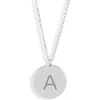 Meshmerise Initial Disc Pendant Necklace In White-a