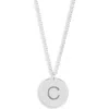 Meshmerise Initial Disc Pendant Necklace In White-c