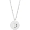 Meshmerise Initial Disc Pendant Necklace In White-d