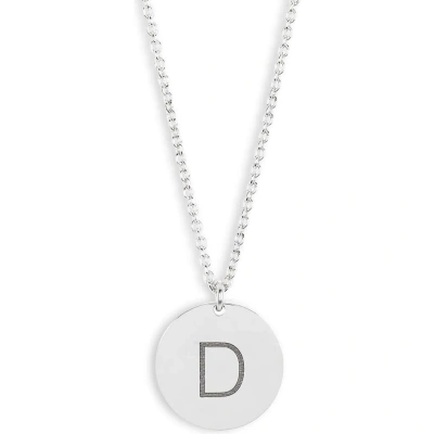 Meshmerise Initial Disc Pendant Necklace In White-d