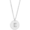 Meshmerise Initial Disc Pendant Necklace In White-e