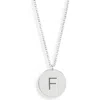 Meshmerise Initial Disc Pendant Necklace In White-f