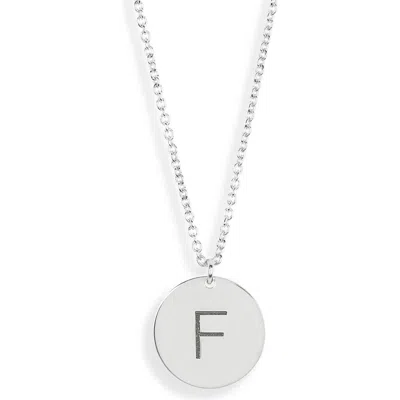 Meshmerise Initial Disc Pendant Necklace In White