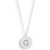 Meshmerise Initial Disc Pendant Necklace In White-g