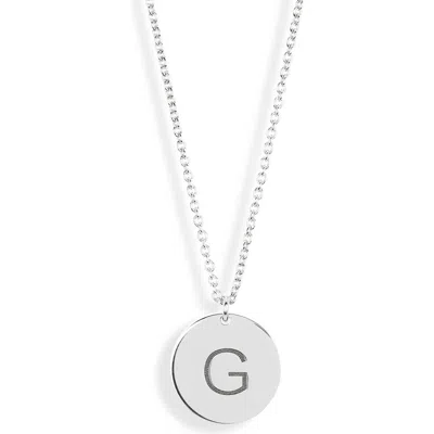 Meshmerise Initial Disc Pendant Necklace In White-g