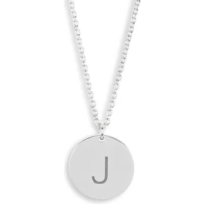 Meshmerise Initial Disc Pendant Necklace In White-j