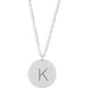 Meshmerise Initial Disc Pendant Necklace In White-k