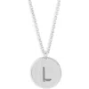 Meshmerise Initial Disc Pendant Necklace In White-l