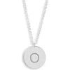 Meshmerise Initial Disc Pendant Necklace In White-o