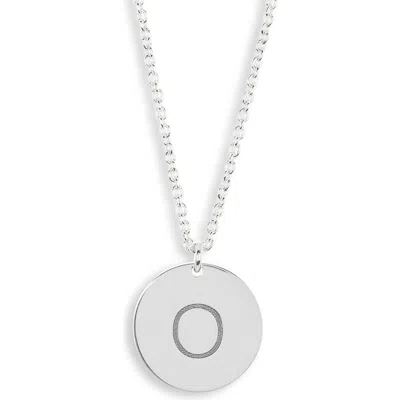 Meshmerise Initial Disc Pendant Necklace In White-o