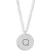 Meshmerise Initial Disc Pendant Necklace In White-q