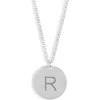 Meshmerise Initial Disc Pendant Necklace In White-r