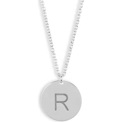 Meshmerise Initial Disc Pendant Necklace In White-r