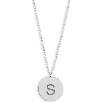 Meshmerise Initial Disc Pendant Necklace In White-s