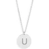 Meshmerise Initial Disc Pendant Necklace In White-u