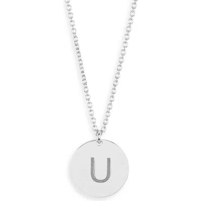 Meshmerise Initial Disc Pendant Necklace In White-u
