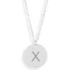 Meshmerise Initial Disc Pendant Necklace In White-x
