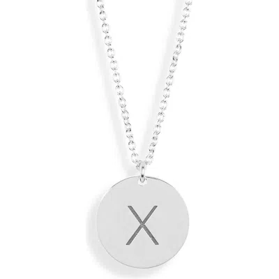 Meshmerise Initial Disc Pendant Necklace In White-x