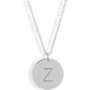 Meshmerise Initial Disc Pendant Necklace In White-z