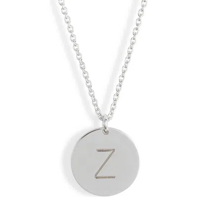 Meshmerise Initial Disc Pendant Necklace In White-z