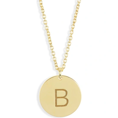 Meshmerise Initial Disc Pendant Necklace In Yellow-b
