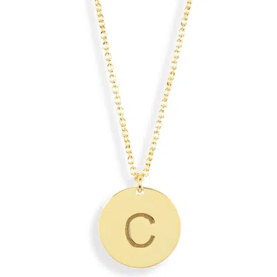Meshmerise Initial Disc Pendant Necklace In Yellow-c