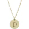 Meshmerise Initial Disc Pendant Necklace In Yellow-d