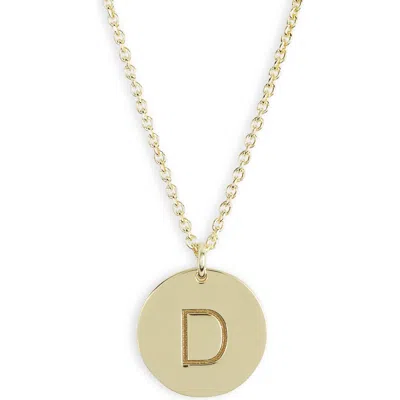 Meshmerise Initial Disc Pendant Necklace In Gold