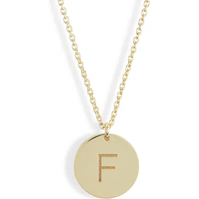 Meshmerise Initial Disc Pendant Necklace In Yellow-f