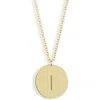 Meshmerise Initial Disc Pendant Necklace In Yellow-i