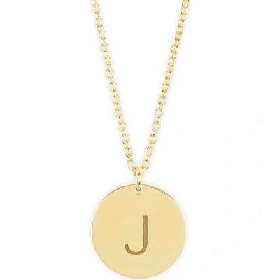 Meshmerise Initial Disc Pendant Necklace In Gold