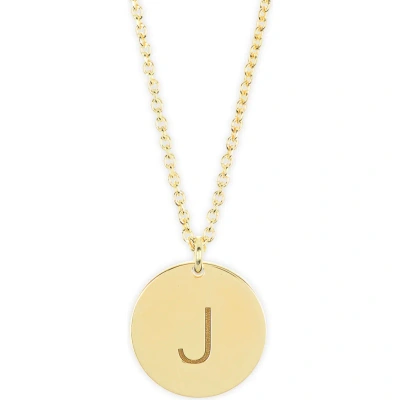 Meshmerise Initial Disc Pendant Necklace In Yellow-j