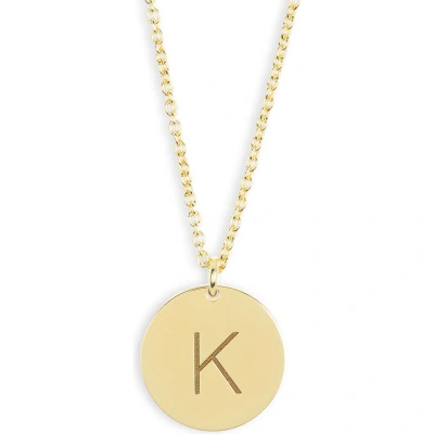 Meshmerise Initial Disc Pendant Necklace In Yellow-k