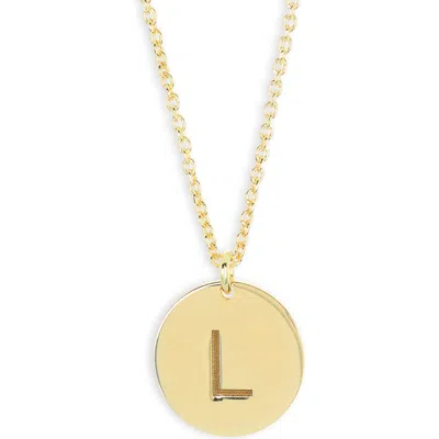 Meshmerise Initial Disc Pendant Necklace In Yellow-l