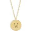 Meshmerise Initial Disc Pendant Necklace In Yellow-m