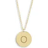Meshmerise Initial Disc Pendant Necklace In Yellow-o