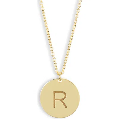 Meshmerise Initial Disc Pendant Necklace In Yellow-r