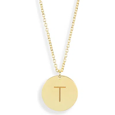 Meshmerise Initial Disc Pendant Necklace In Yellow-t