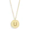 Meshmerise Initial Disc Pendant Necklace In Yellow-u