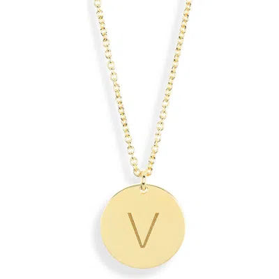 Meshmerise Initial Disc Pendant Necklace In Yellow-v