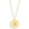 Meshmerise Initial Disc Pendant Necklace In Yellow-x