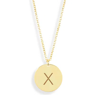 Meshmerise Initial Disc Pendant Necklace In Yellow-x